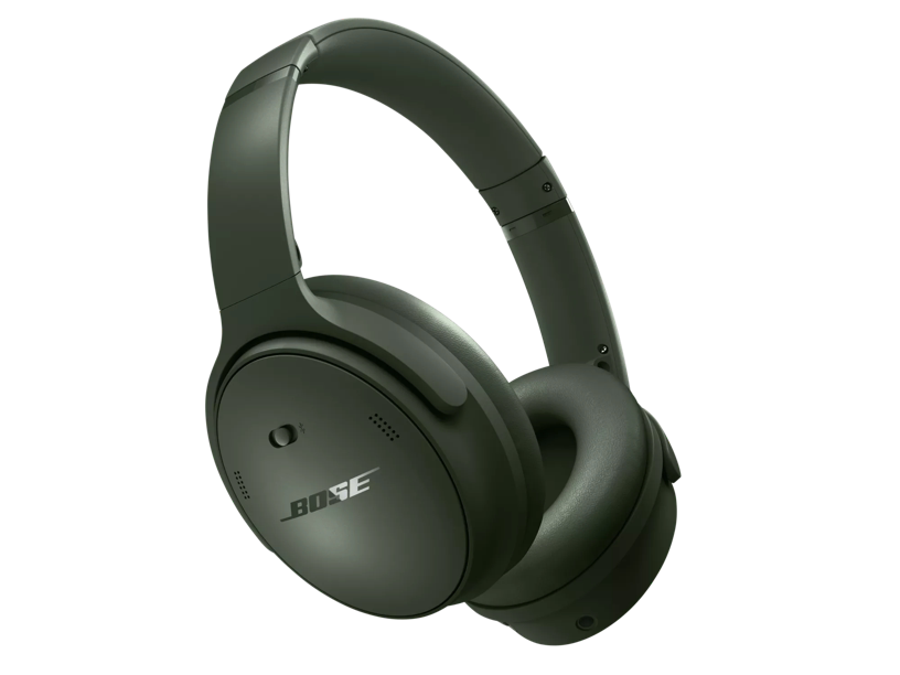 Sleek black Bose headphones with cushioned ear cups and adjustable headband.