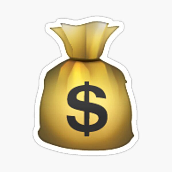 A golden money bag with a dollar sign on it.