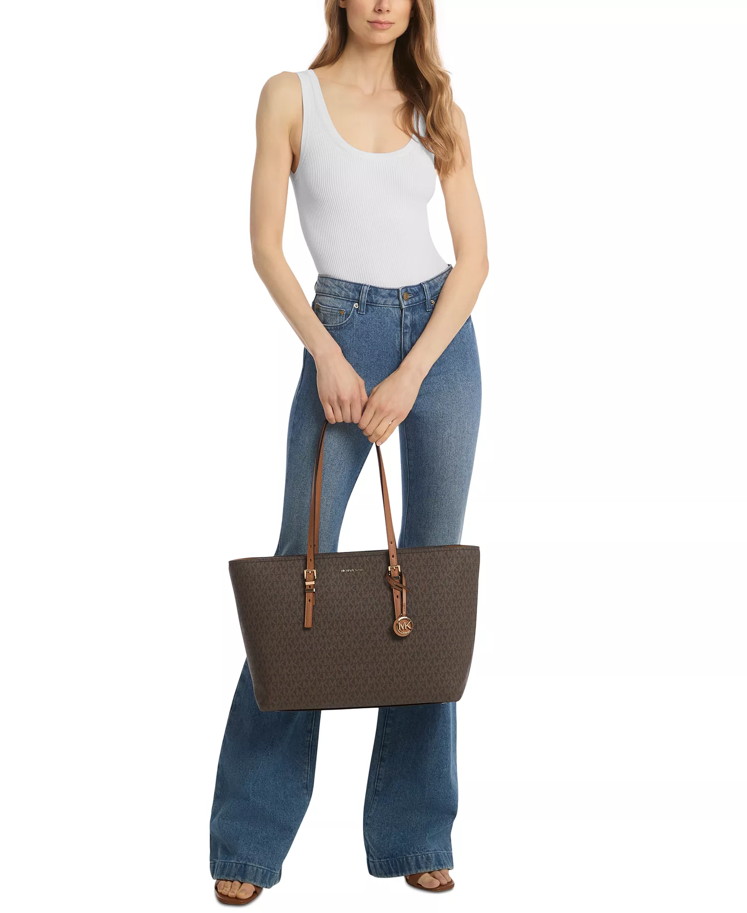 Quinn Large Signature Logo and Leather Tote MICHAEL KORS - Image 2