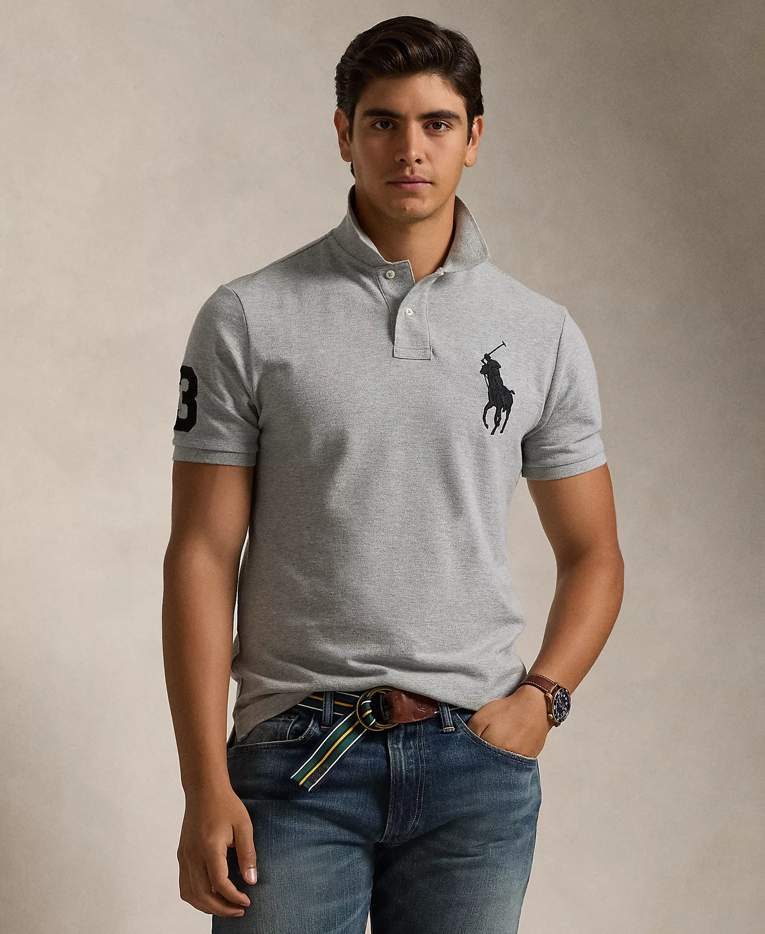 Men's Big Pony Custom Slim Fit Mesh Polo Ralph Lauren - Image 2