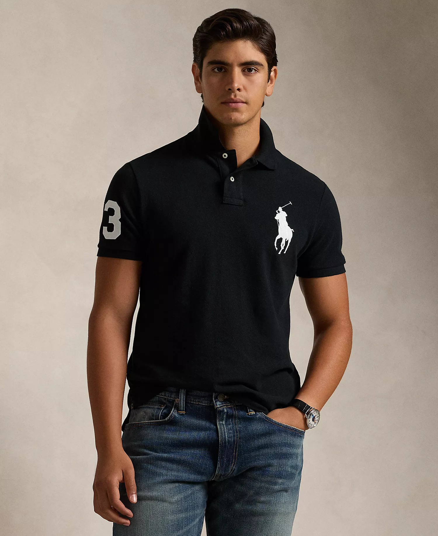 Men's Big Pony Custom Slim Fit Mesh Polo Ralph Lauren