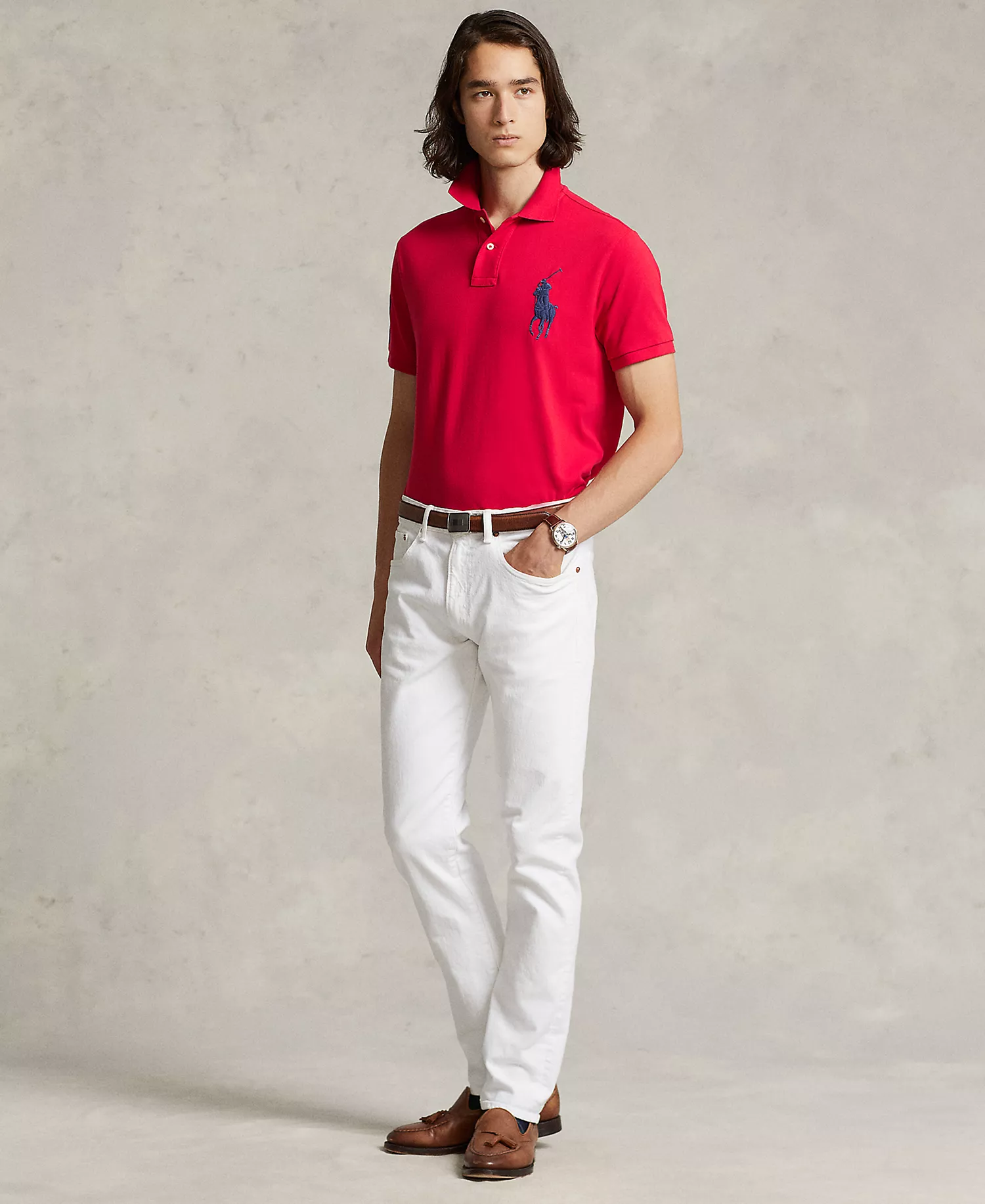 Men's Big Pony Custom Slim Fit Mesh Polo Ralph Lauren - Image 12