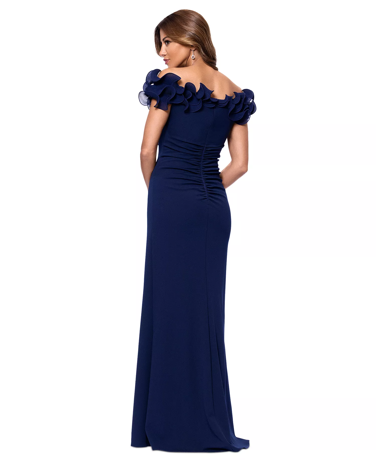 Women's Ruffled-Off-The-Shoulder Crepe Gown XSCAPE - Image 2