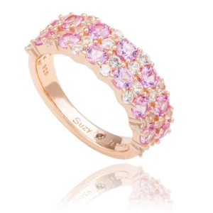 Suzy Levian Sterling Natural Sapphire & Created Sapphire Double Row Band