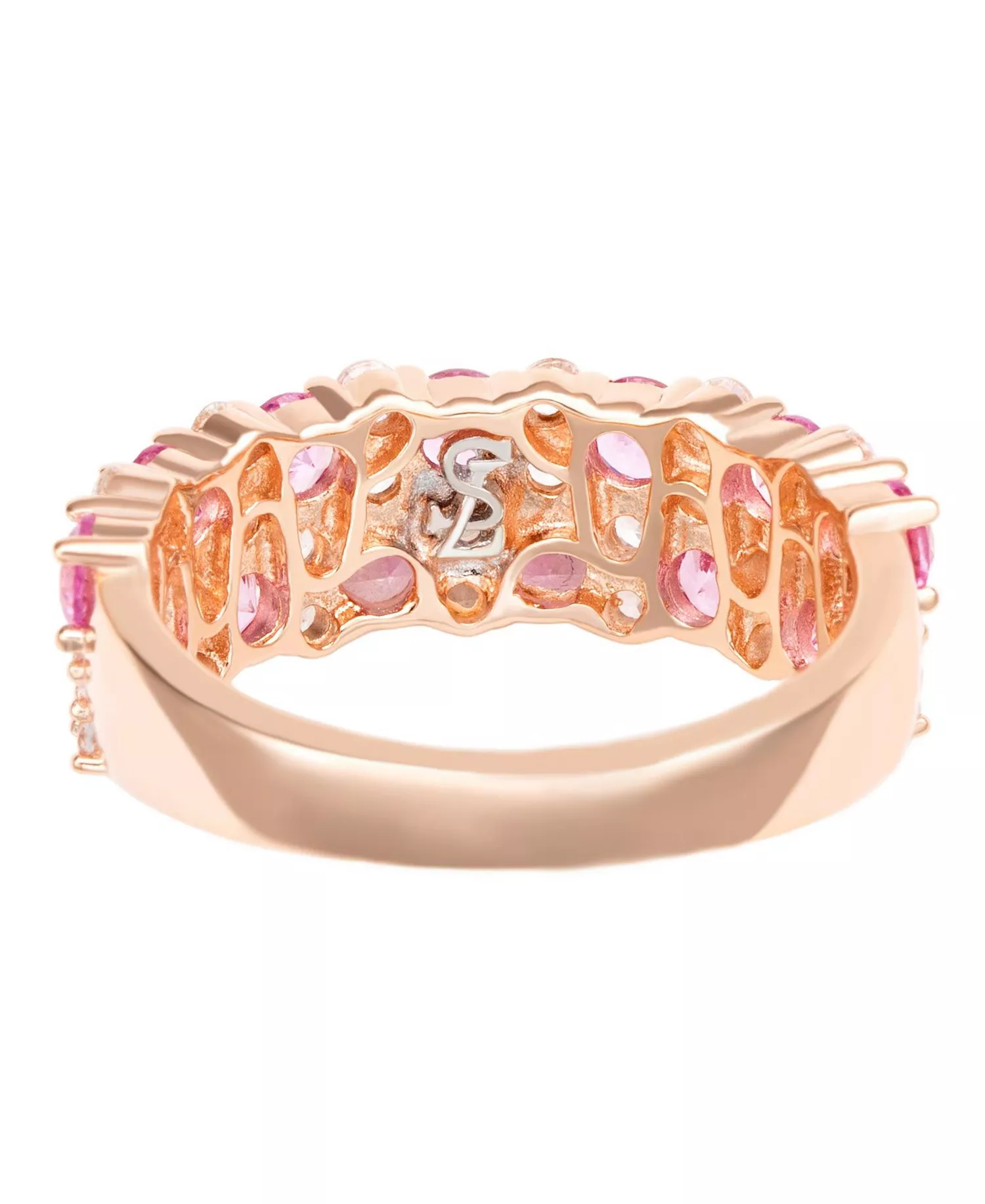 Suzy Levian Sterling Natural Sapphire & Created Sapphire Double Row Band - Image 3