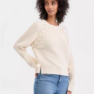Women's Lace-Up-Detail Sweater I.N.C. International