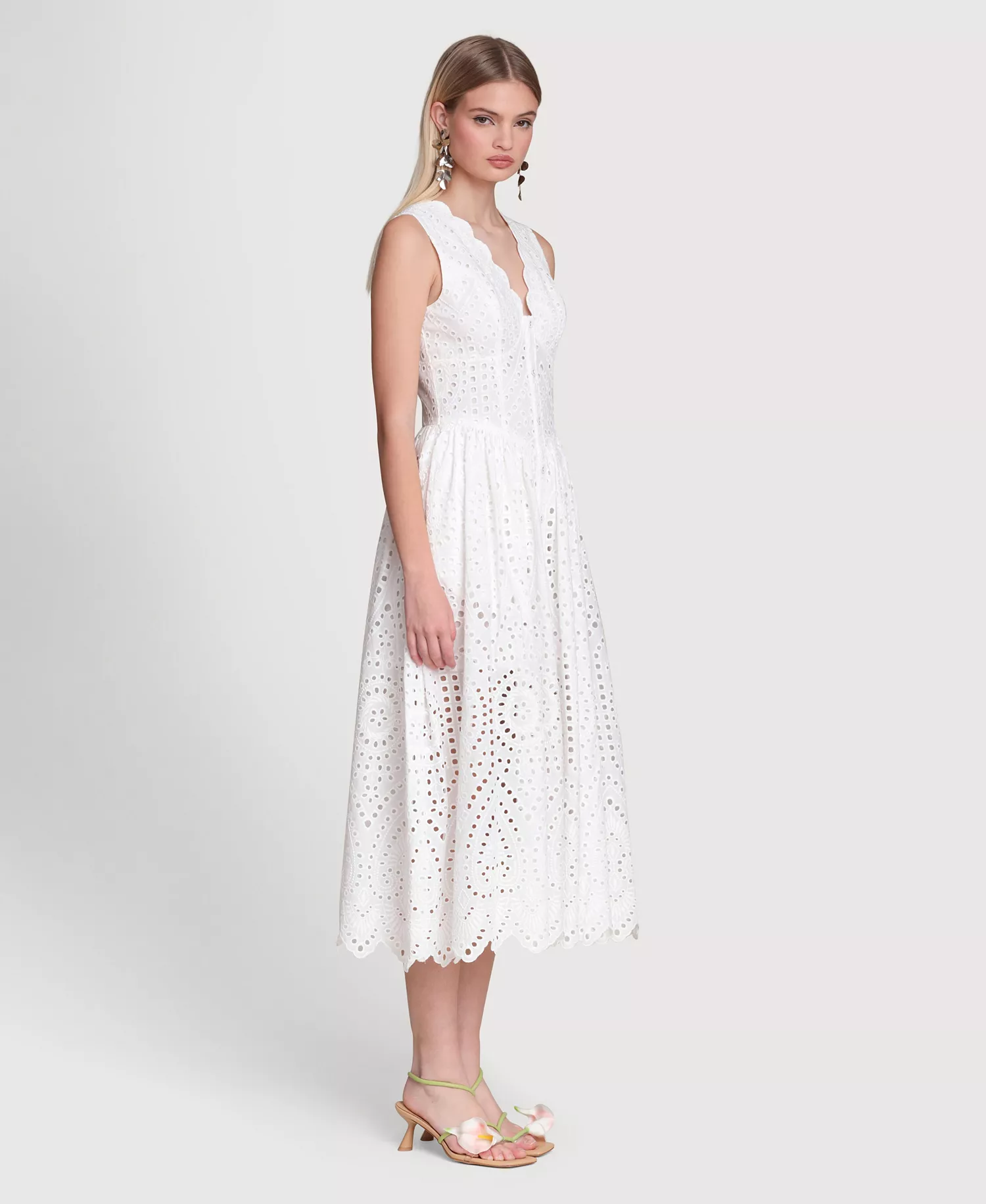 Avec Les Filles Women's Broderie Anglaise Cotton Midi Dress - Image 5