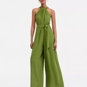 I.N.C. International Women's Halter-Neck Sleeveless Wide-Leg Jumpsuit