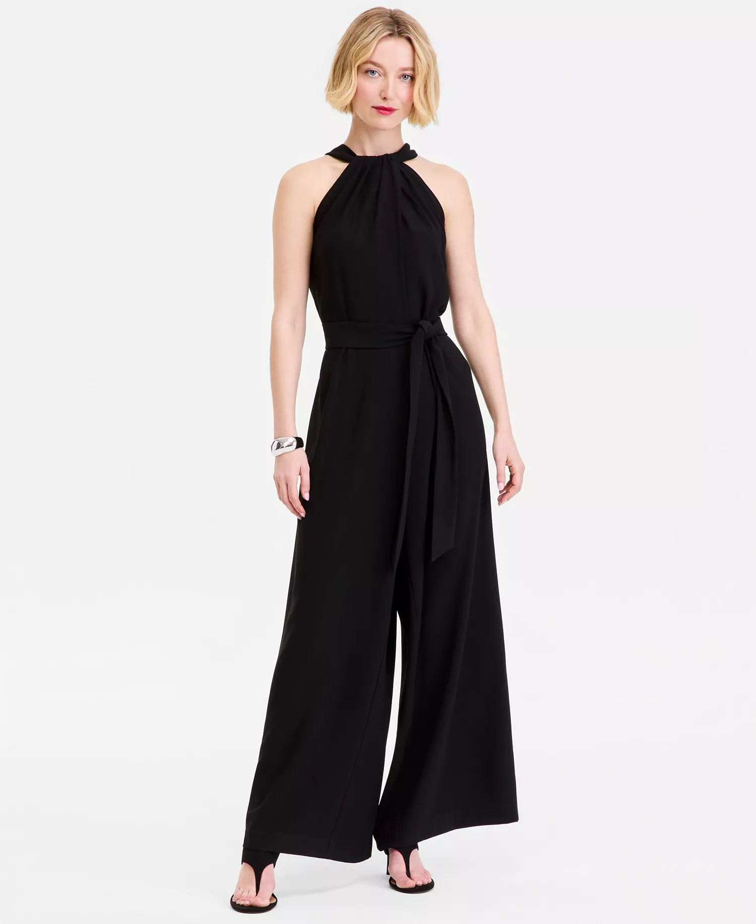 I.N.C. International Women's Halter-Neck Sleeveless Wide-Leg Jumpsuit - Image 5