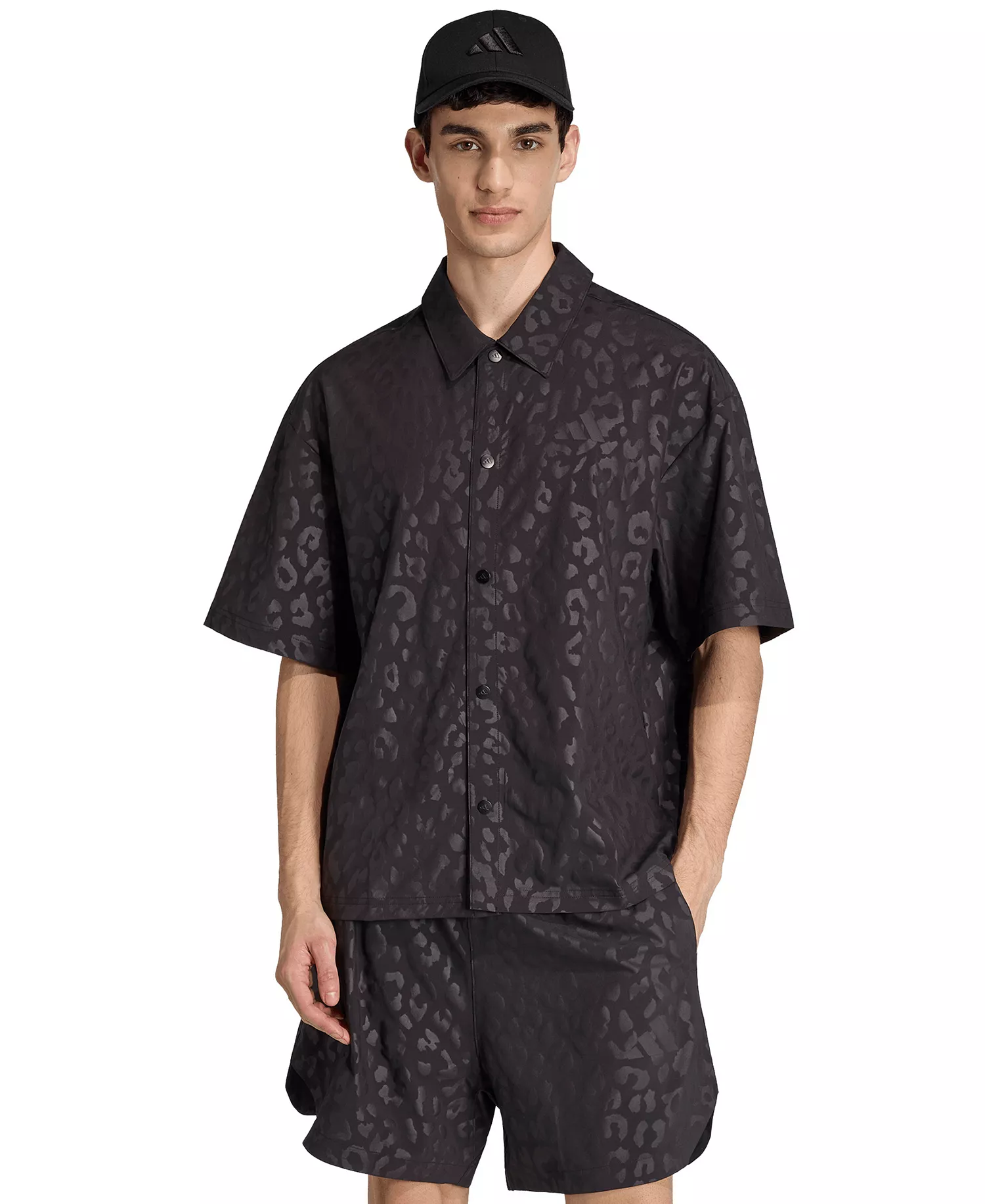 Adidas Men's Tech Leopard Short-Sleeve Shirt - Image 4