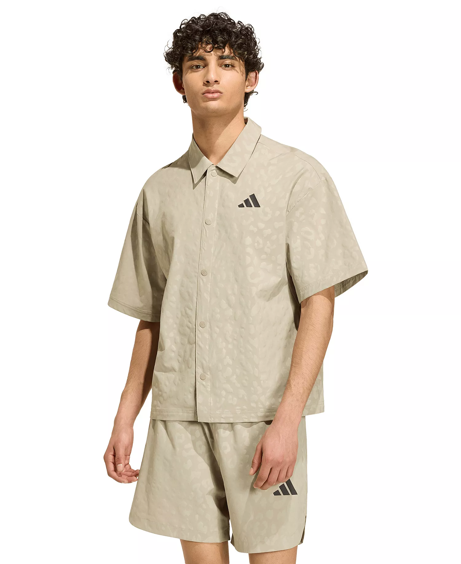 Adidas Men's Tech Leopard Short-Sleeve Shirt