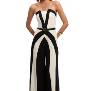 Karen Millen Women's Block Bandeau Jumpsuit