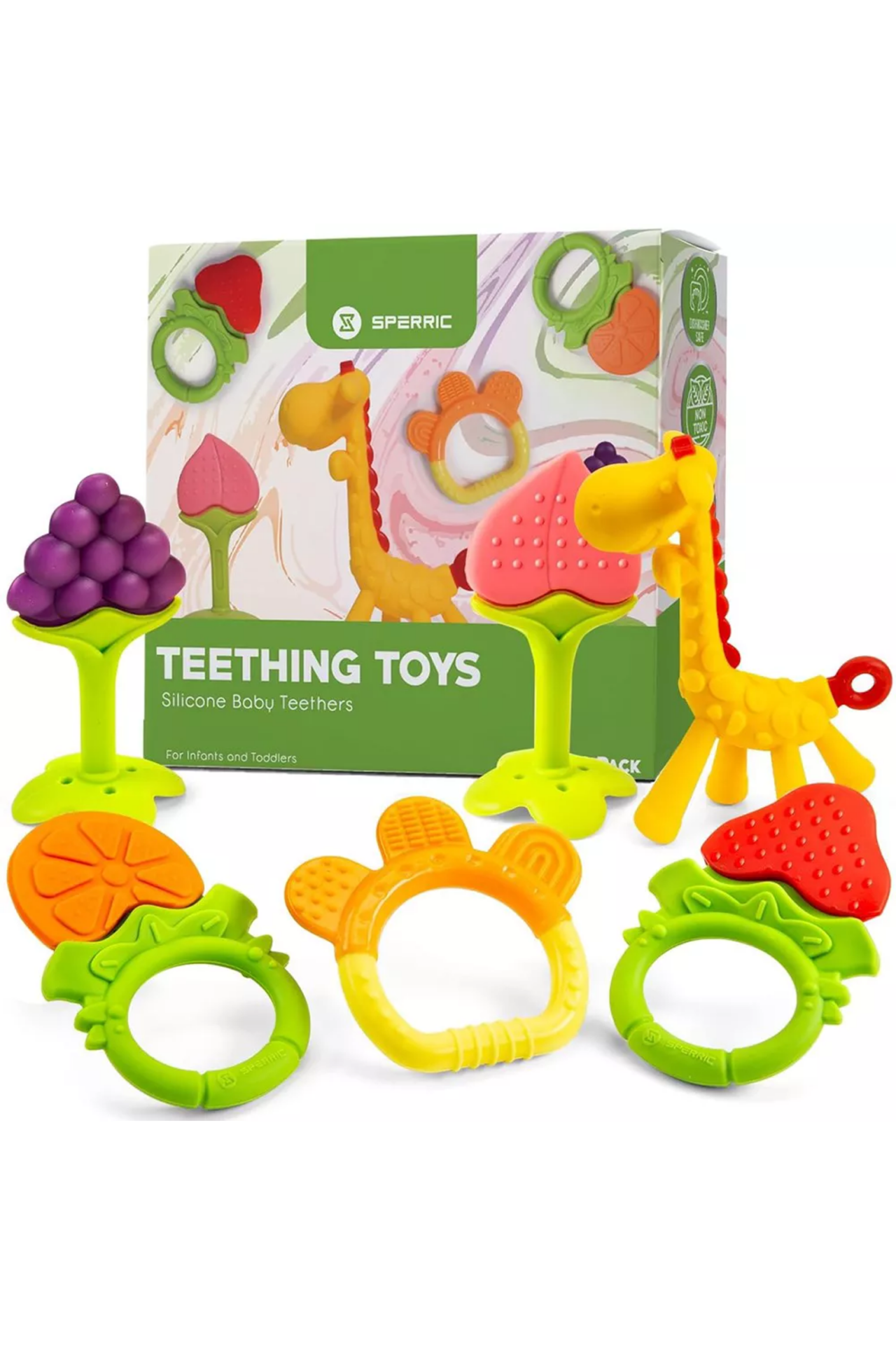 Sperric Silicone Baby Teethers Freezer Safe Gift Set