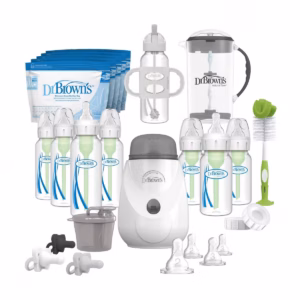 Dr. Brown's Anti-Colic Options+ All-In-One Baby Bottle and Bottle Warmer Newborn Feeding Gift Set - 38ct