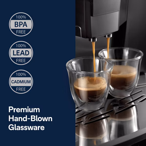 DeLonghi 6oz Cappuccino Double Wall Thermal Glasses - Image 3