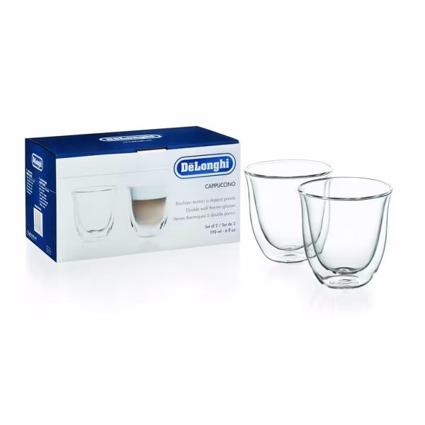 DeLonghi 6oz Cappuccino Double Wall Thermal Glasses - Image 2