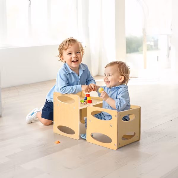 VEVOR Montessori Weaning Table and Chair Set, Wooden Toddler Table and Chair Set for Aged 1-5 - Image 2