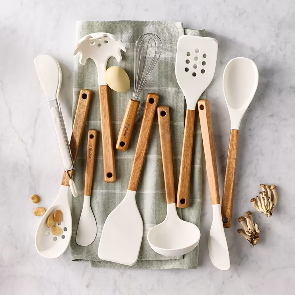Figmint™-10pc Silicone/Acacia Kitchen Utensil Set - Image 2