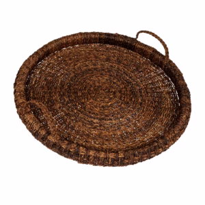 Storied Home Artisanal Bankuan Braided Tray with Handles