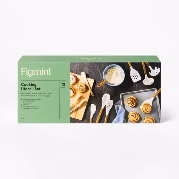 Figmint™-10pc Silicone/Acacia Kitchen Utensil Set - Image 6