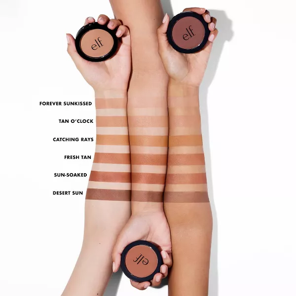 e.l.f. Primer-Infused Bronzer Forever Sunkissed - 0.35oz: Vegan, Paraben-Free, Hydroquinone-Free, Pressed Powder - Image 4