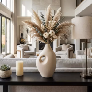 Abstract Cutout Stoneware Ceramic Flower Vase