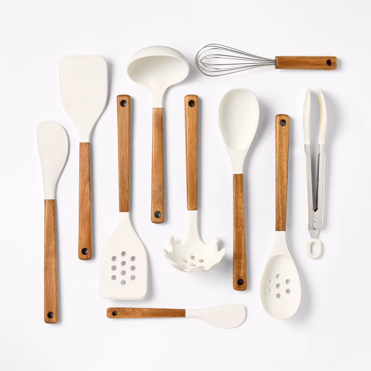 Figmint™-10pc Silicone/Acacia Kitchen Utensil Set