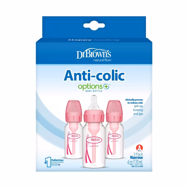 Dr. Brown's 4oz Anti-Colic Options+ Narrow Baby Bottle with Level 1 Slow Flow Nipple- 3pk - Image 12