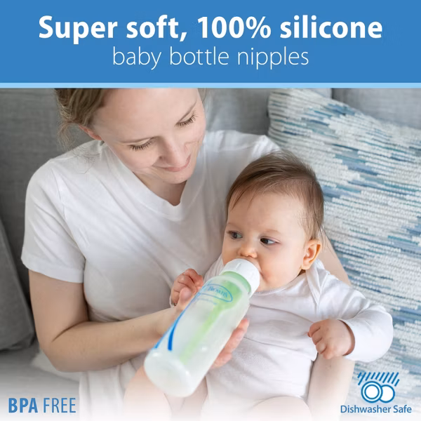 Dr. Brown's 4oz Anti-Colic Options+ Narrow Baby Bottle with Level 1 Slow Flow Nipple- 3pk - Image 11