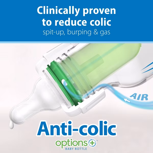 Dr. Brown's 4oz Anti-Colic Options+ Narrow Baby Bottle with Level 1 Slow Flow Nipple- 3pk - Image 3