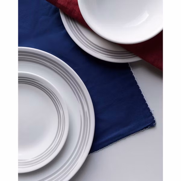 Corelle 16pc Vitrelle Brushed Silver Dinnerware Set - Image 2