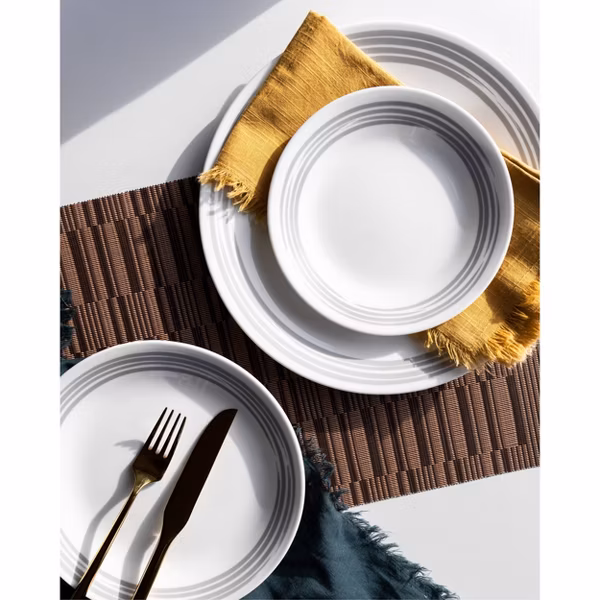 Corelle 16pc Vitrelle Brushed Silver Dinnerware Set - Image 3