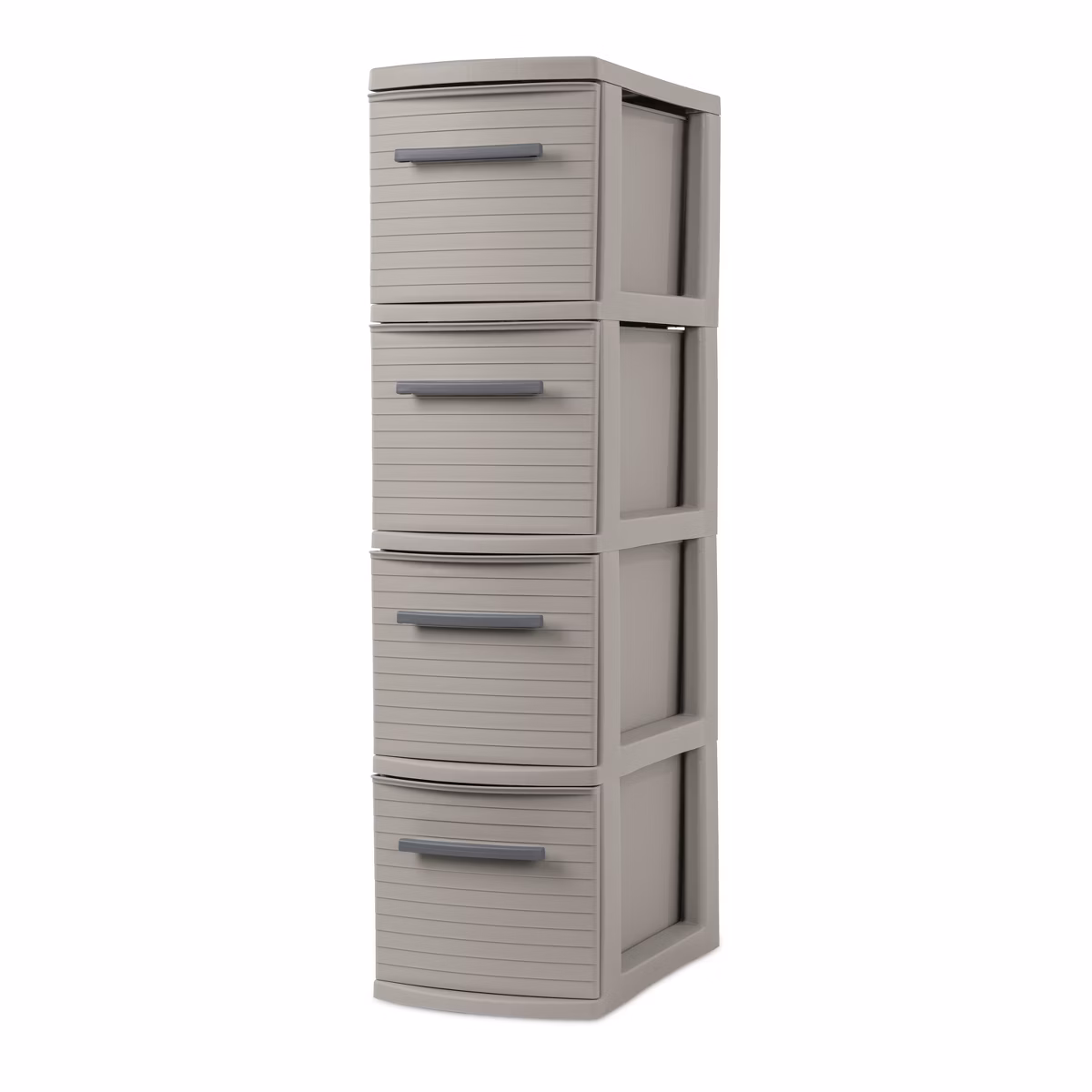 4 Drawer Skinny Tower Dark Gray - Brightroom™: Plastic Storage Drawers