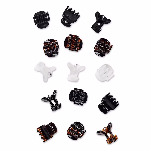 scünci No-Slip Grip Recycled Mini Claw Clips - 15pcs - Image 2