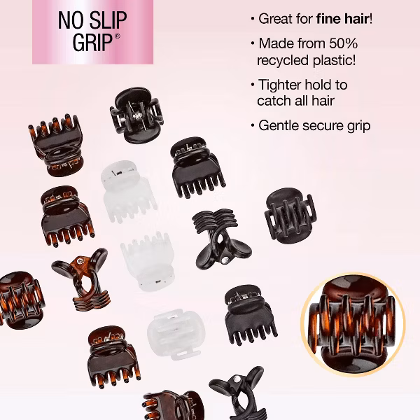 scünci No-Slip Grip Recycled Mini Claw Clips - 15pcs - Image 5
