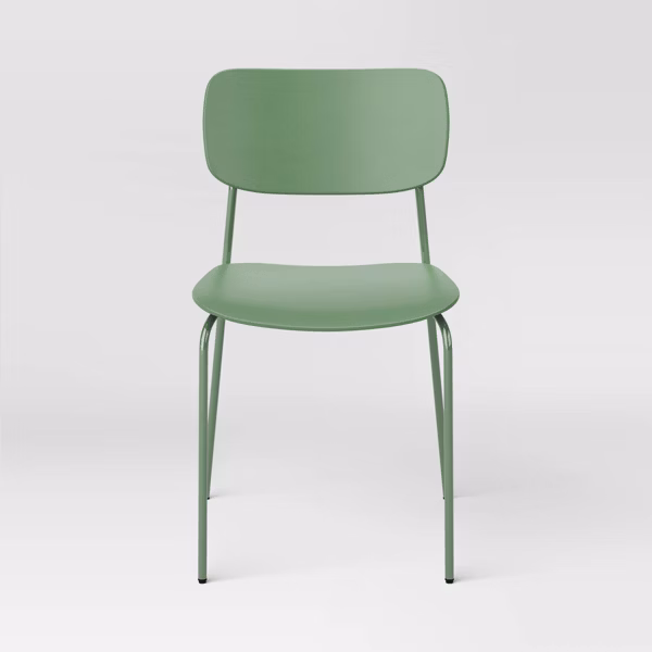 Set of 2 Molded Plastic with Metal Base Dining Chair Green - Room Essentials™ - Image 2