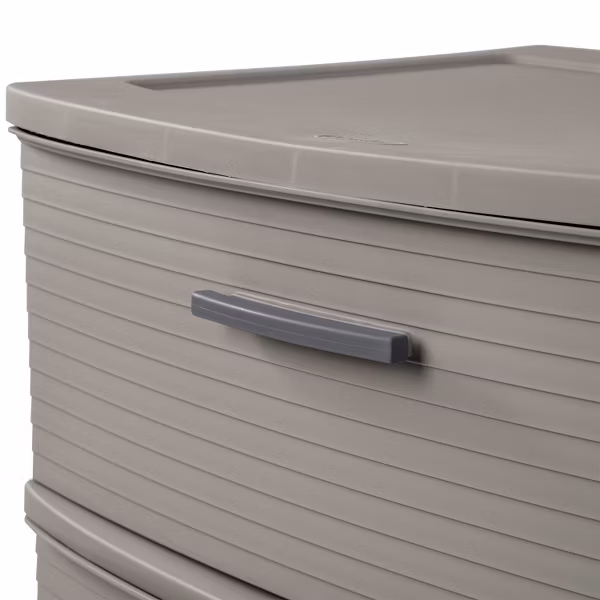 3 Drawer Wide Tower Dark Gray - Brightroom™: Plastic Storage Drawers - Image 4