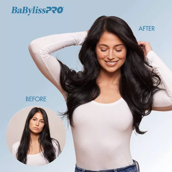 BaBylissPRO Nano Titanium 2.5" Oval Ionic Hot Air Brush Hair Dryer - Blue - 600W - Image 4
