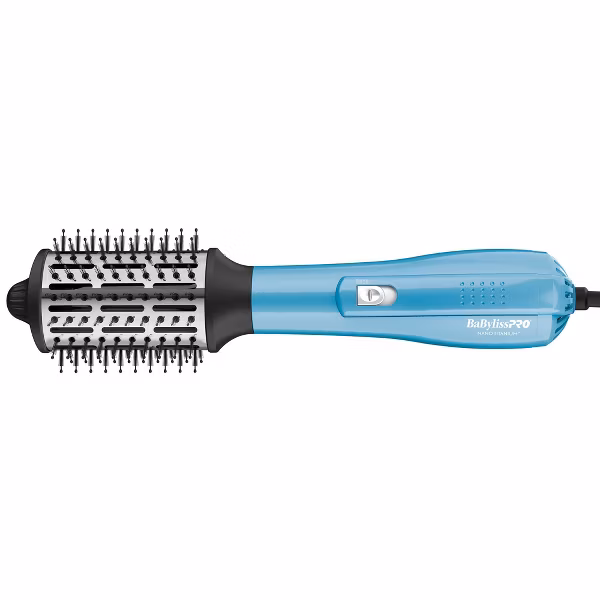 BaBylissPRO Nano Titanium 2.5" Oval Ionic Hot Air Brush Hair Dryer - Blue - 600W - Image 2