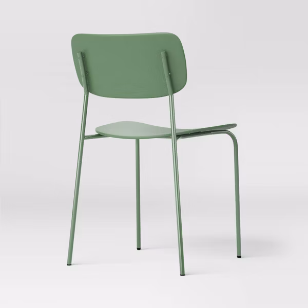 Set of 2 Molded Plastic with Metal Base Dining Chair Green - Room Essentials™ - Image 4