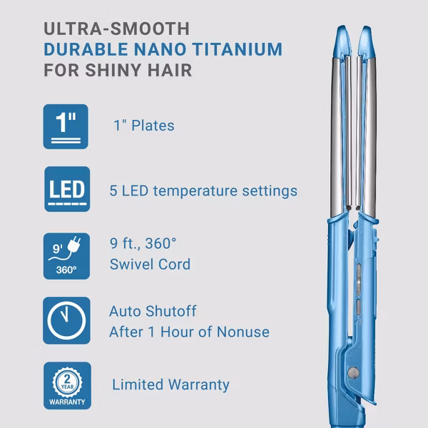 BaBylissPRO Nano Titanium 1" Ultra-Sleek Stainless Steel Styling Iron - Image 4