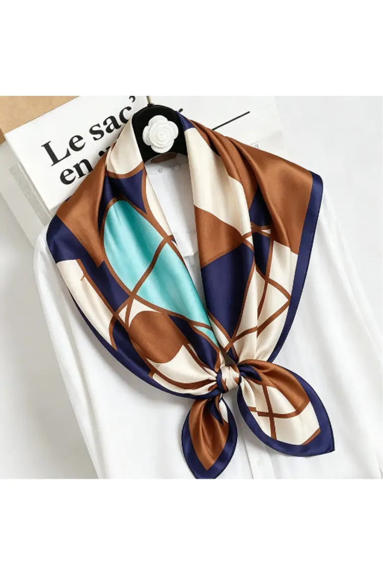Pure silk colored square scarf - SILKSILKY