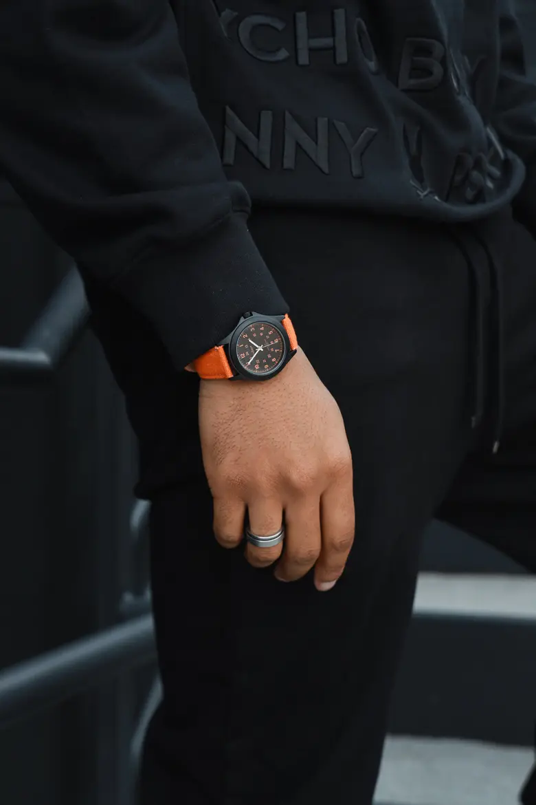 Millitary Dial PVD Plated Canvas Strap Watch By Peugeot - Image 5