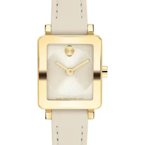 Movado - Mini Bold Evolution 2.0 Tank Leather Strap Watch