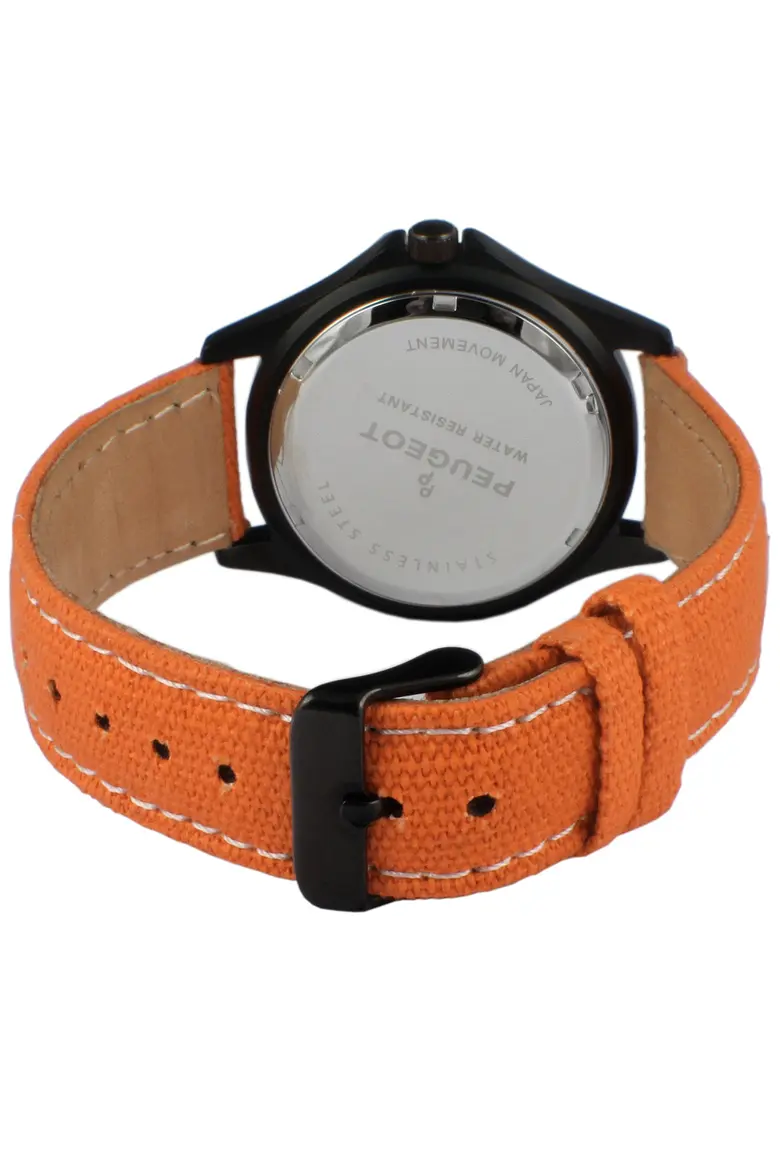 Millitary Dial PVD Plated Canvas Strap Watch By Peugeot - Image 2