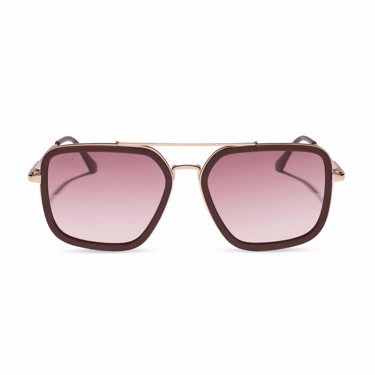 DIFF Jordan Rugby Red + Burgundy Gradient Oversized Sunglasses