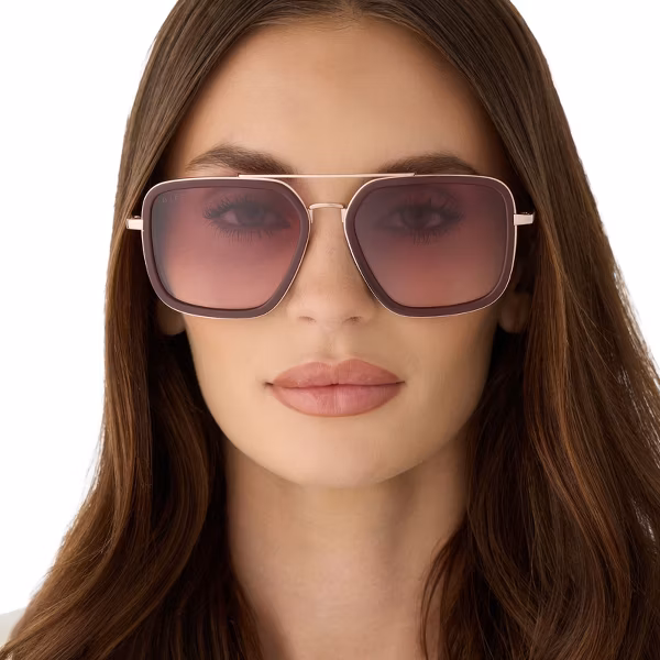 DIFF Jordan Rugby Red + Burgundy Gradient Oversized Sunglasses - Image 6