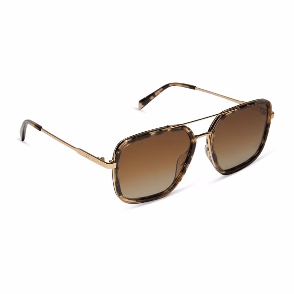 DIFF Jordan Espresso Tortoise + Brown Gradient , Oversized Navigator Sunglasses for Women and Men - Image 3