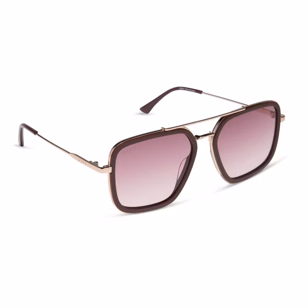 DIFF Jordan Rugby Red + Burgundy Gradient Oversized Sunglasses - Image 2