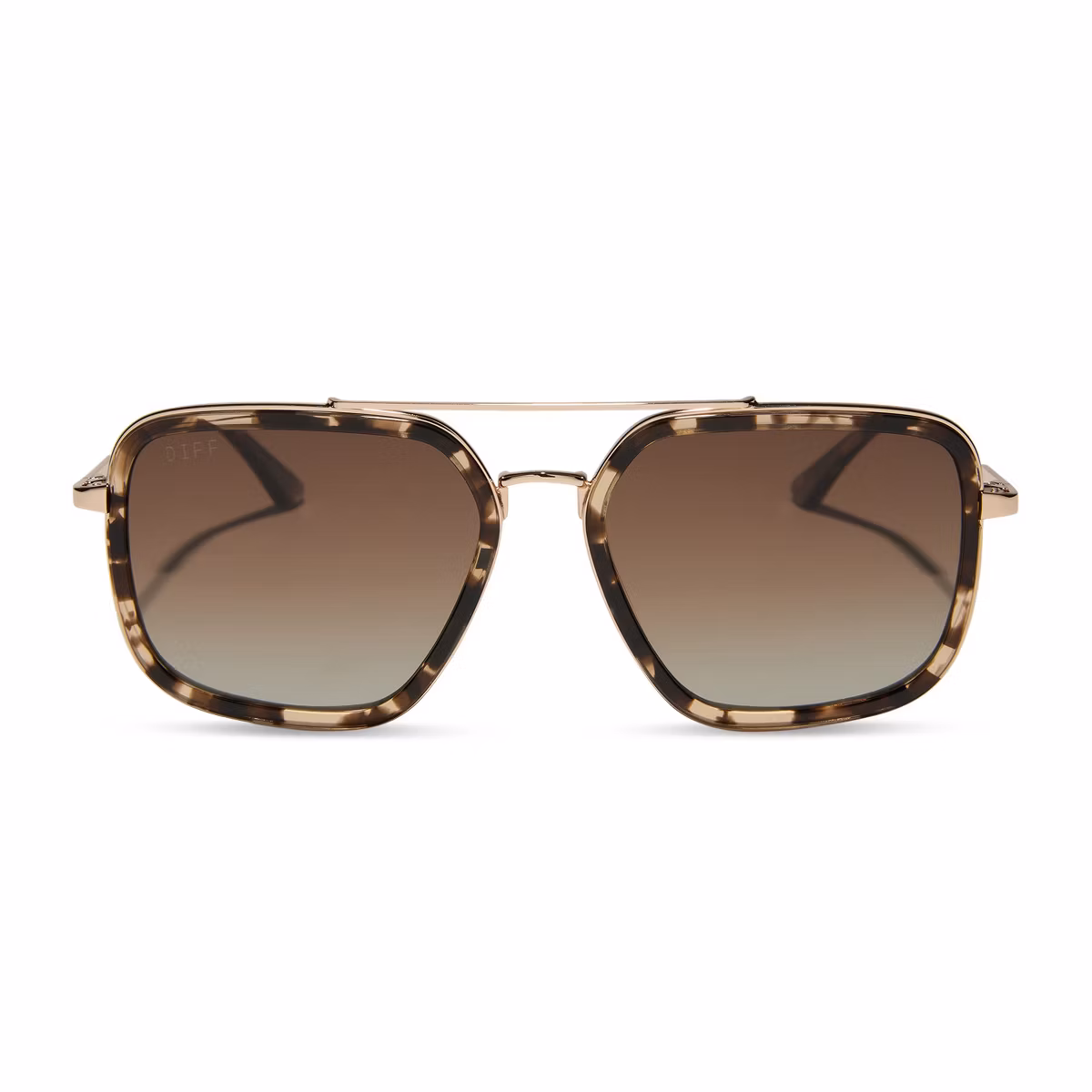 DIFF Jordan Espresso Tortoise + Brown Gradient , Oversized Navigator Sunglasses for Women and Men